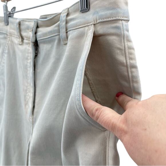 Everlane Wide Leg High Waisted Cropped Casual Quality Denim Jeans Size 8 Boho - Picture 7 of 16